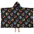 thumbnail image 1 of Colorful Headphones Games Icons Black Pattern Hooded Bath Towel，50"x30" for Ages 3 To 12 Kids, Quick Dry Lightweight Soft Microfiber Hood Beach Towel Cover Up for Kids, 1 of 7