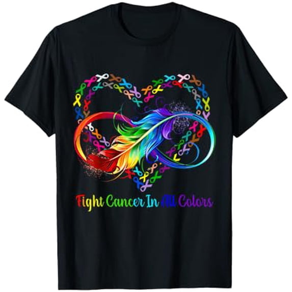 Colorful Heart Awareness Ribbons T-Shirt - Fight In All Colors with ...