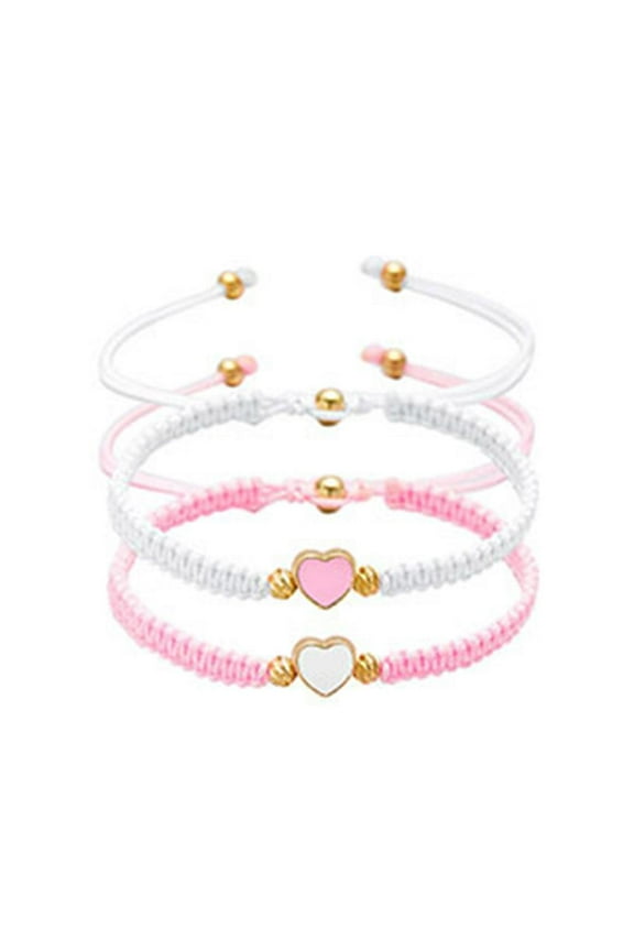 Colorful Heart Beaded Matching Bracelets for Couples and Friendships,Matching Bracelets for Couples, Matching Heart Bracelets for Boyfriend Girlfriend Best Friend B8N9