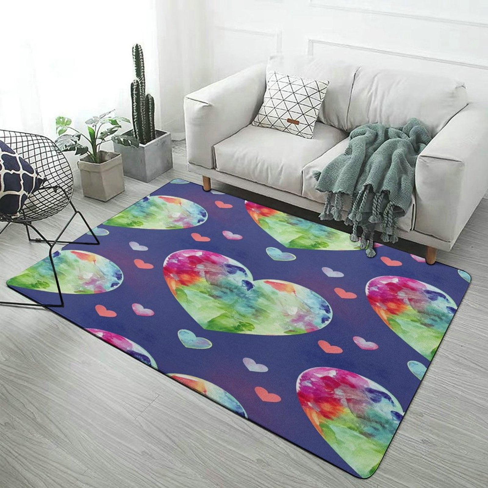 Colorful Heart Carpet for Living Room Luxury Home Rations Sofa Coffee ...
