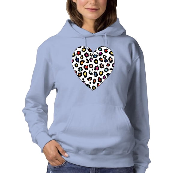 Colorful Heart Cheetah Print Hoodie Women - Women Hoodie, 2XL