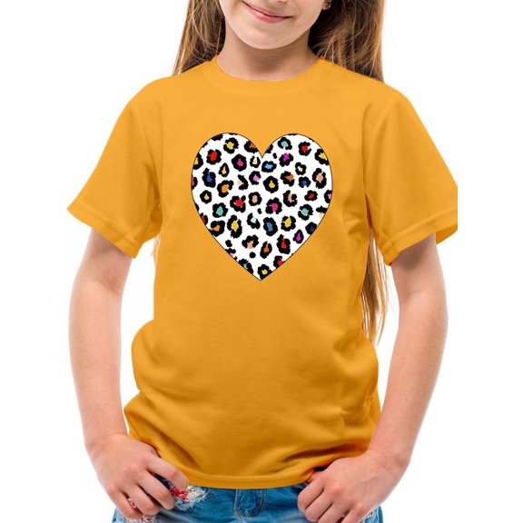 Colorful Heart Cheetah Print T-Shirt Juniors -Image by Shutterstock, x-Small