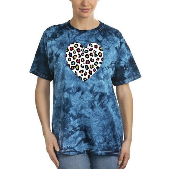 Colorful Heart Cheetah Print Tie Dye Crystal Women -Image by Shutterstock, Female XX-Large