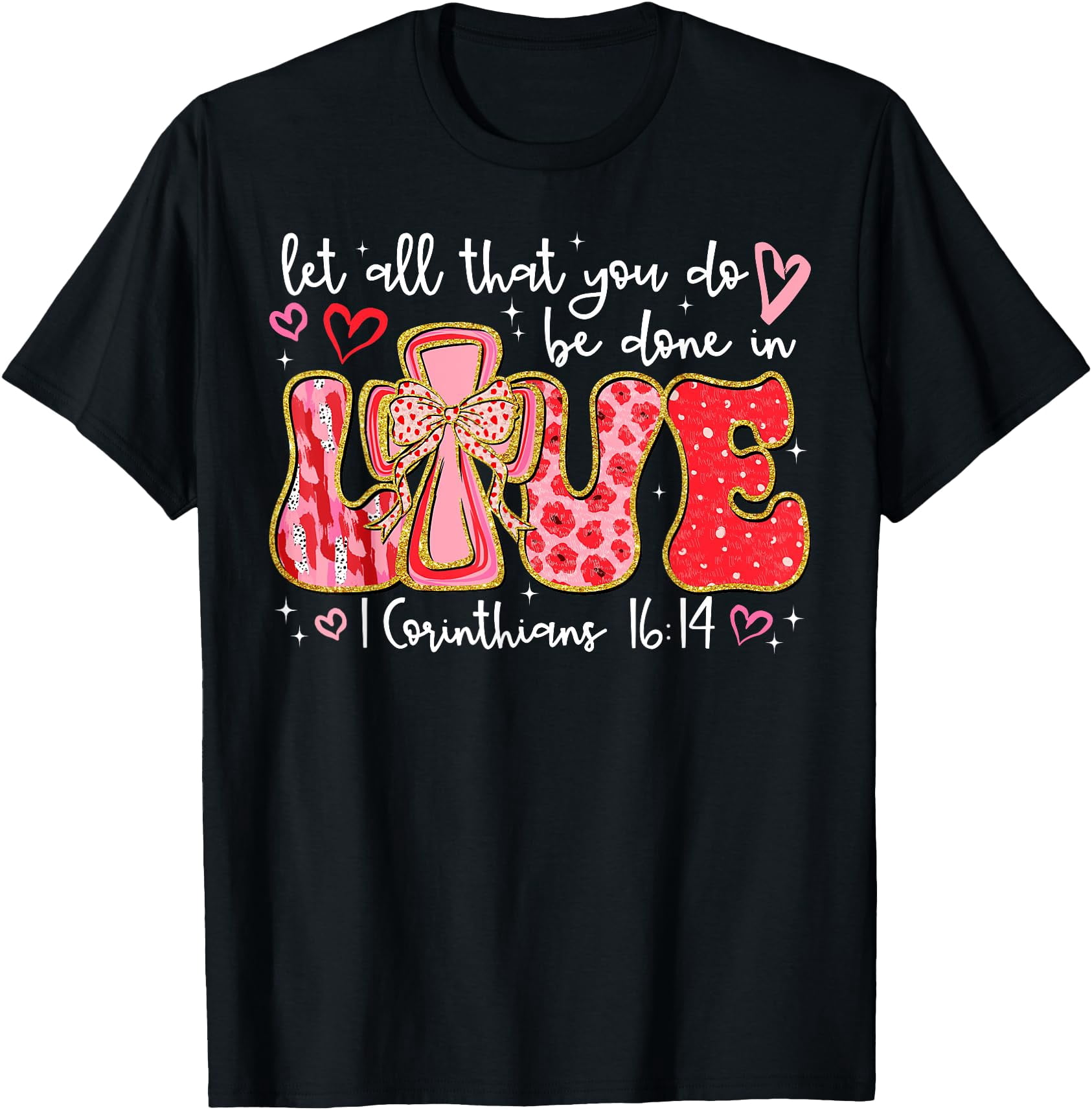 Colorful Heart Design Christian T-Shirt for Valentine's Day with ...