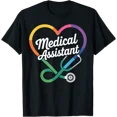 thumbnail image 1 of Colorful Heart Design Medical Assistant T-Shirt for Healthcare Professionals, 1 of 5