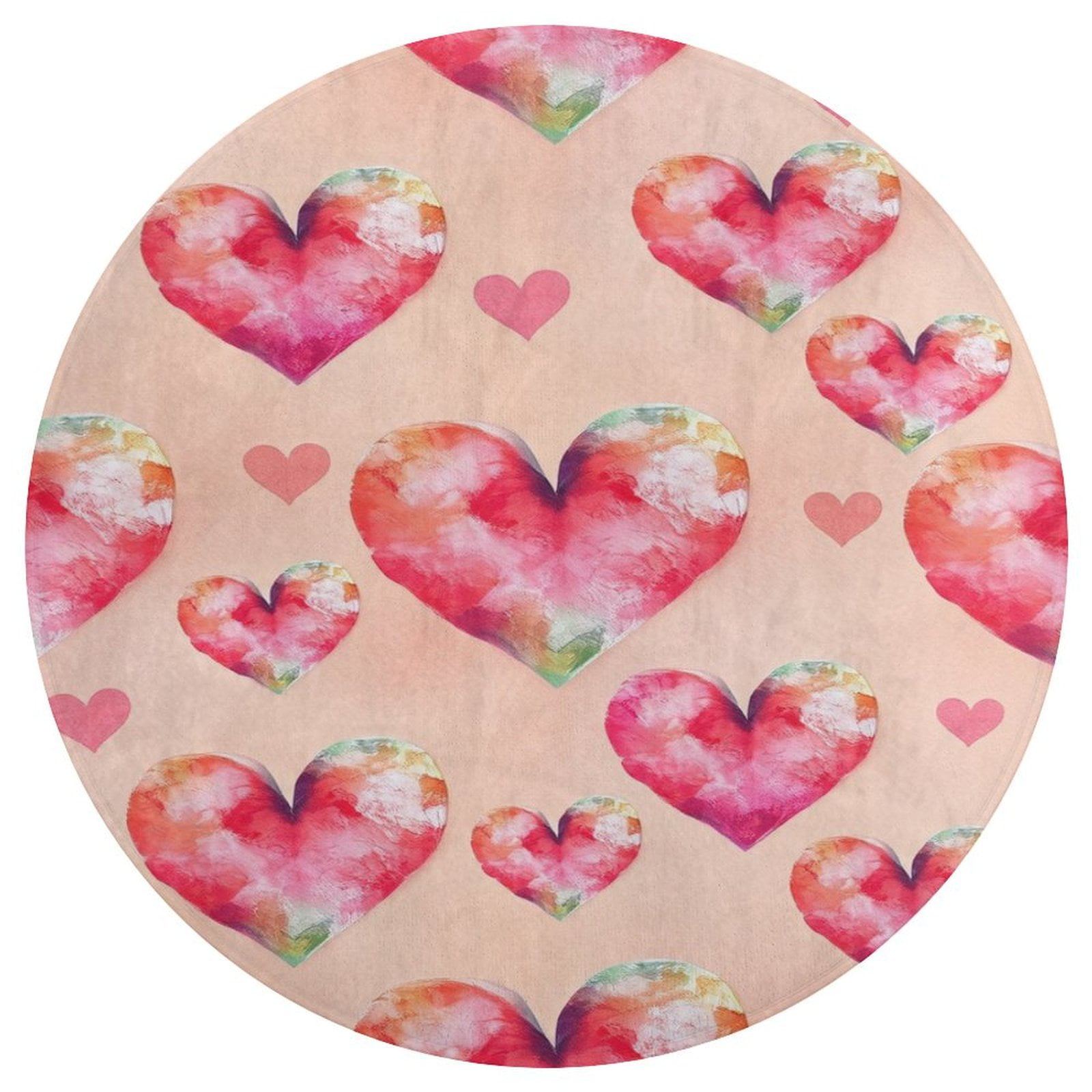 Colorful Heart Rugs Trea Rugs Not-Slip Round Rugs Area Carpets for ...