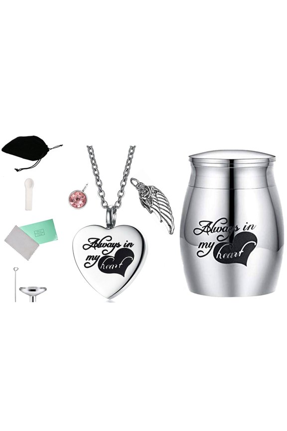 Colorful Heart Shape Ashes Necklace Storage Carry and Keep Cherished Memory Can Open Close for Owner Remembrances