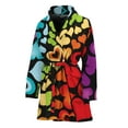 thumbnail image 1 of Colorful Heart Wave Pattern Women Bathrobe One Size Univeral Fits Fashion Lightweight Plush Fleece Long Robe For Women, 1 of 3