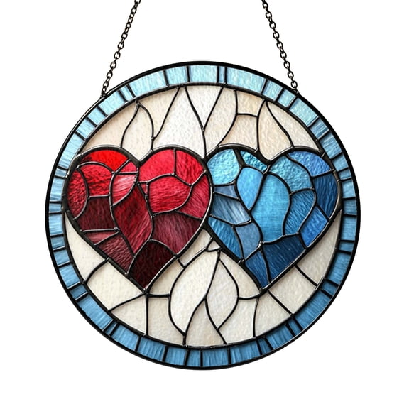 Colorful Heart Window Art – Faux Stained Glass