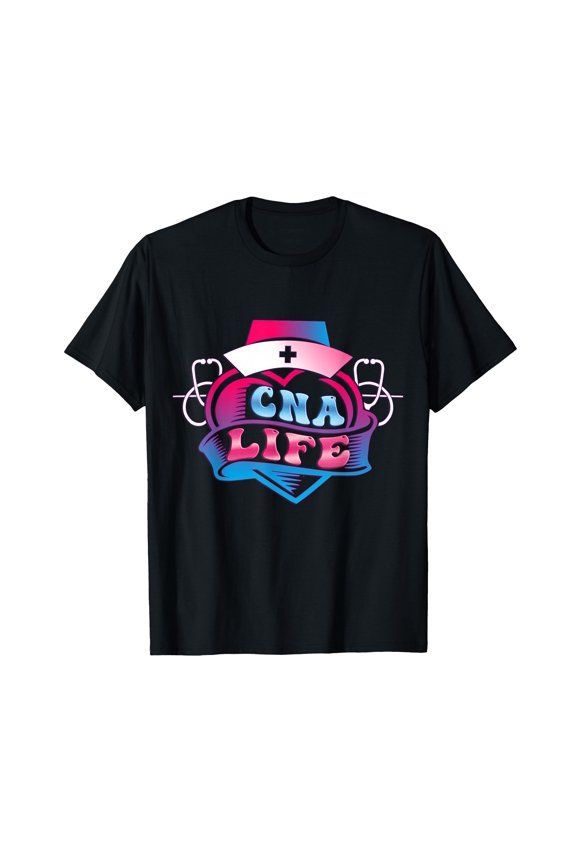 Colorful Heartbeat CNA Life T-Shirt for Nursing Assistants and Medical Professionals
