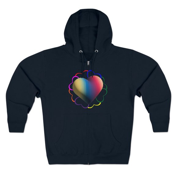 Colorful Hearts Full Zip Hoodie