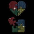 thumbnail image 1 of Colorful Hearts Iron on Rhinestone Heat Transfer Autism Heart Puzzle Crystal Decor Clear Bling DIY Patch Clothing Repair Hot Fix Applique for T-Shirts Vest Shoes Hat Jacket, 1 of 9