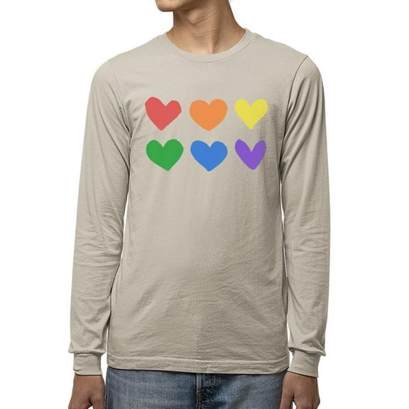 Colorful Hearts Pride Design Tee Long Sleeve Men's