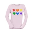 thumbnail image 1 of Colorful Hearts Pride Design Tee Long Sleeve Women's, 1 of 4