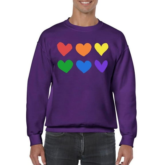 Colorful Hearts Pride Design Tee Sweatshirt Men's