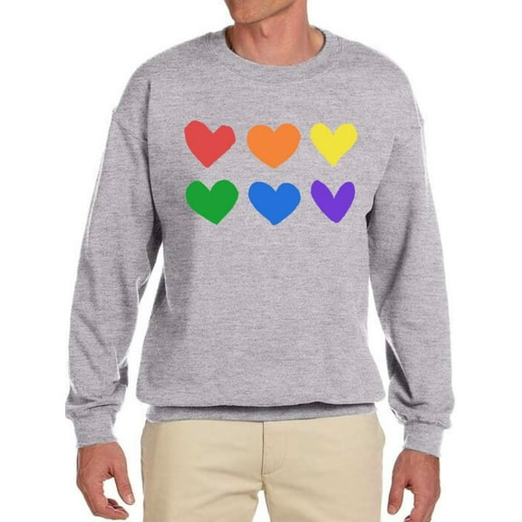 Colorful Hearts Pride Design Tee Sweatshirt Men's