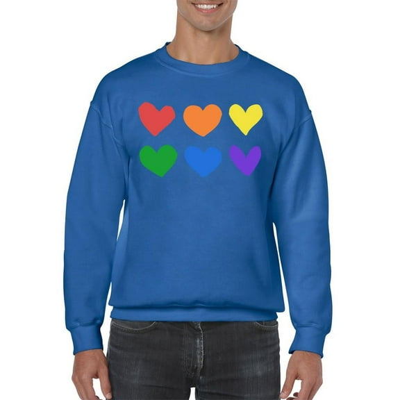 Colorful Hearts Pride Design Tee Sweatshirt Men's