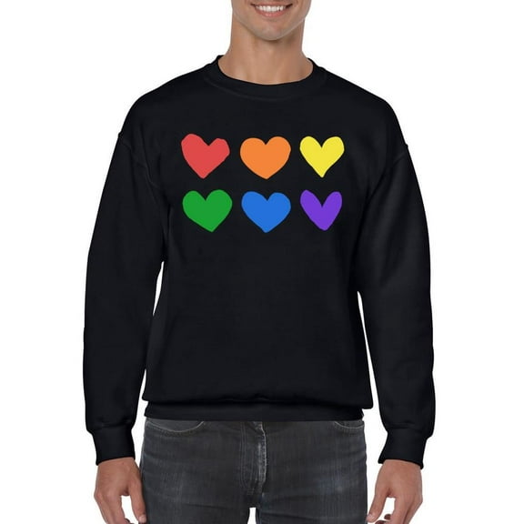 Colorful Hearts Pride Design Tee Sweatshirt Men's
