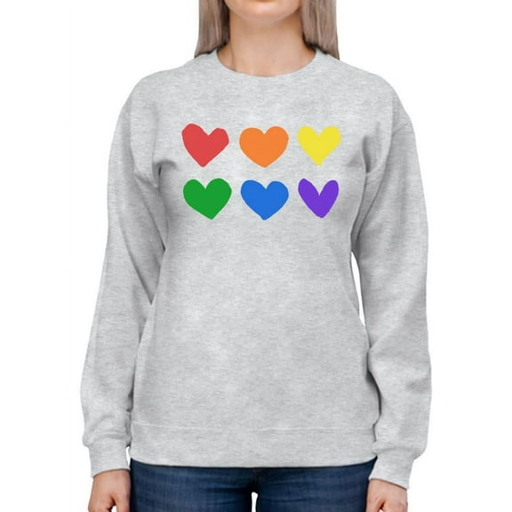 Colorful Hearts Pride Design Tee Sweatshirt Women's
