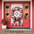 thumbnail image 1 of Colorful Hearts Valentine's Day Banner Floral Decor Heart Backdrop Pink Purple Red Ribbon Bow Romantic Background for Valentine's Day Party Romantic Date Photo Shoot, 1 of 9