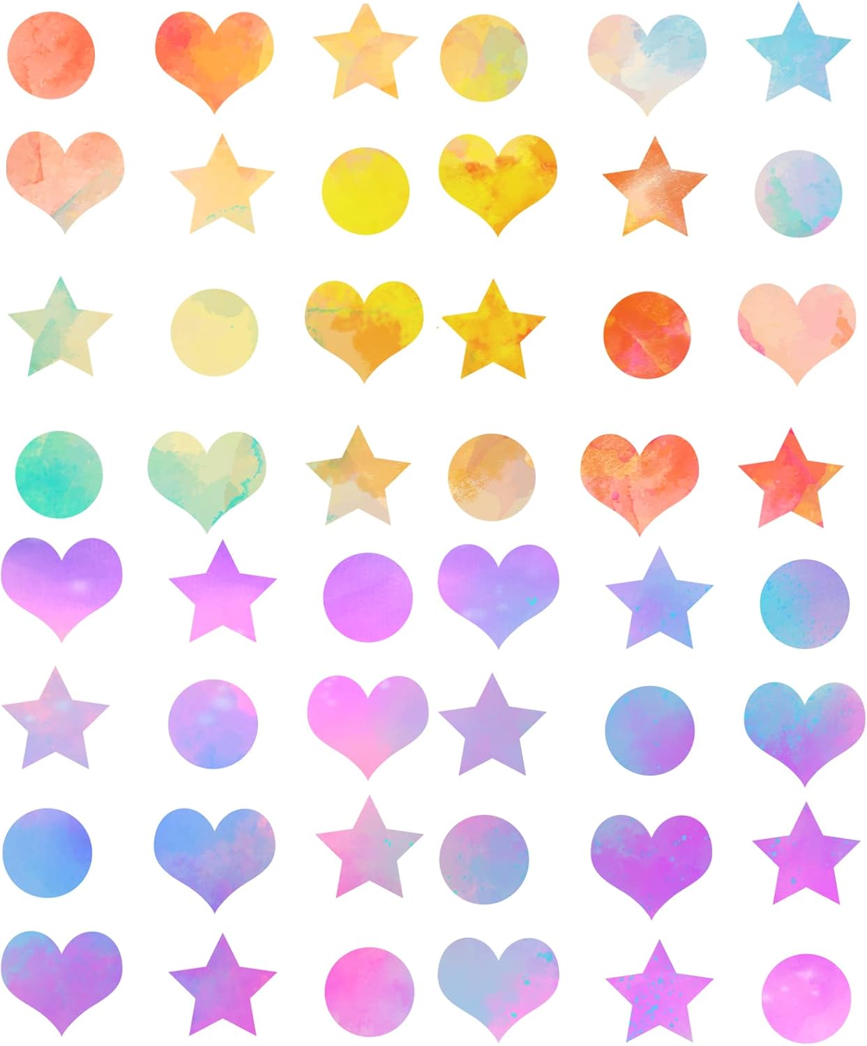 Colorful Hearts Wall Stickers Peel and Stick Wall Decals Removable