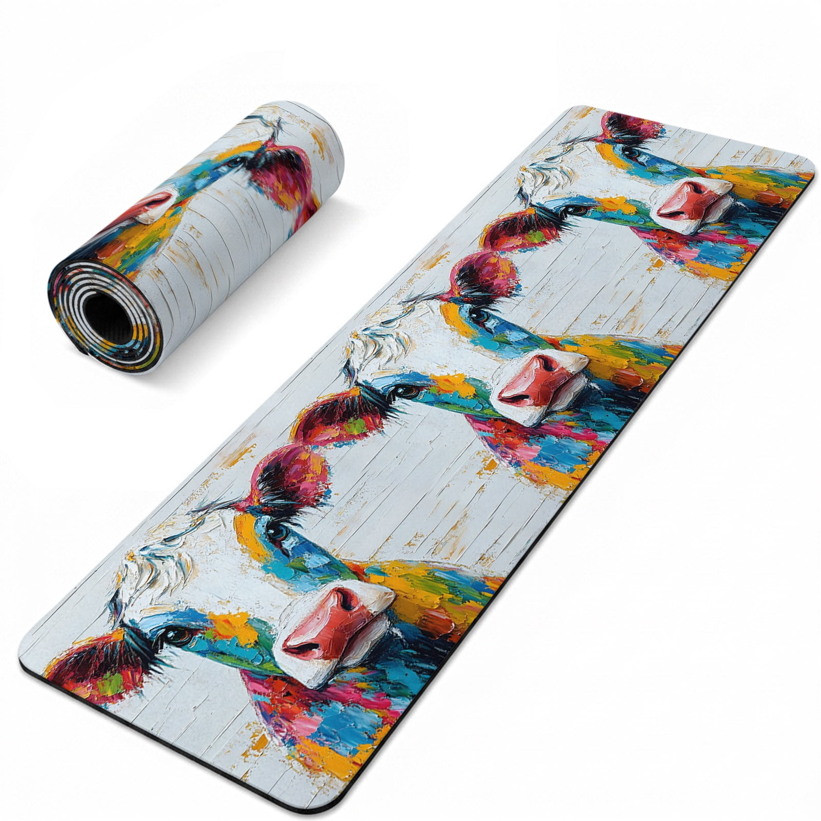 Colorful Heat Insulation Mats for Countertop Rustic Abstract Cattle ...