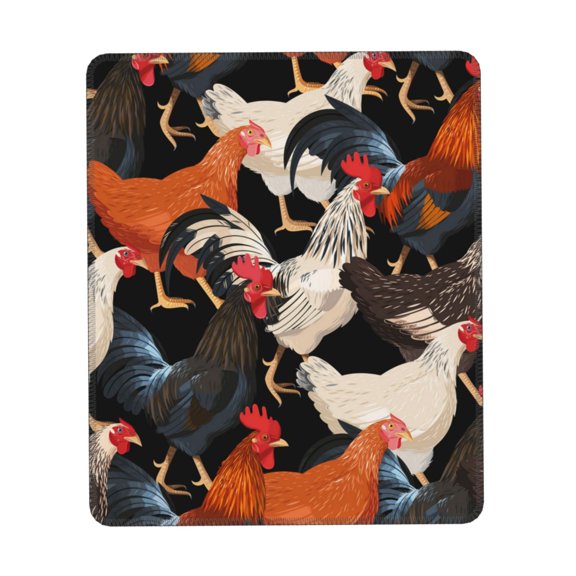 Colorful Hens Chicken Vintage Gaming Mouse Pad 10 x 12 inch Rectangle Computer Mousepad Mat Non-Slip Rubber Base for Office Laptop PC
