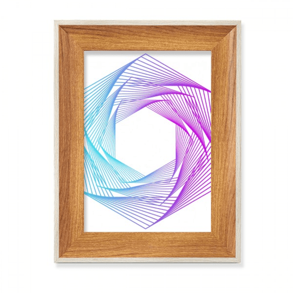 Colorful Hexagon Lines Desktop Wooden Photo Frame Display Picture Art Painting Multiple Sets