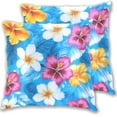 Colorful Hibiscus Flowers Hawaii Throw Pillow Covers Pillowcases 18 x