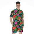 thumbnail image 1 of Colorful Hibiscus Flowers Pattern Short Sleeve Men'S Rompers, Aloha Tropical Hawaiian Casual Summer Jumpsuits Outfit, 1 of 4