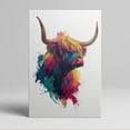 thumbnail image 1 of 16x24inchx1pcs Colorful Highland Cow Canvas Wall Art, 1 of 6