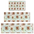 thumbnail image 1 of Colorful Highland Cow Flower Pattern Kitchen Rugs Sets Of 3,Kitchen Runner Rugs Non Skid Washable,Decorative Kitchen Floor Mats for Kitchen,Sink,Laundry,17"x30"+ 17"x47" + 17"x59", 1 of 6