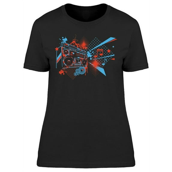 Colorful Hip Hop Music T-Shirt Women -Image by Shutterstock, Female Small