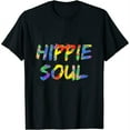 thumbnail image 1 of Colorful Hippie Artwork Rainbow Design Quote Hippie Soul T Shirt Black Medium, 1 of 5