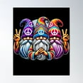 thumbnail image 1 of Colorful Hippie Gnome Illustration – Groovy Peace Sign Gnomes In Psychedelic Art Style Poster Wall Art, Modern Wall Decor For Living Room Bedroom, 8x12 UNFRAMED, 1 of 3