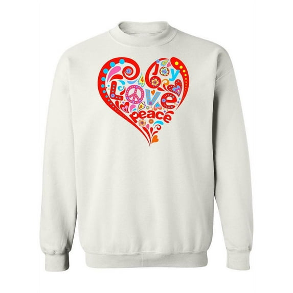 Colorful Hippie Heart Sweatshirt Women -Image by Shutterstock, Female x-Large