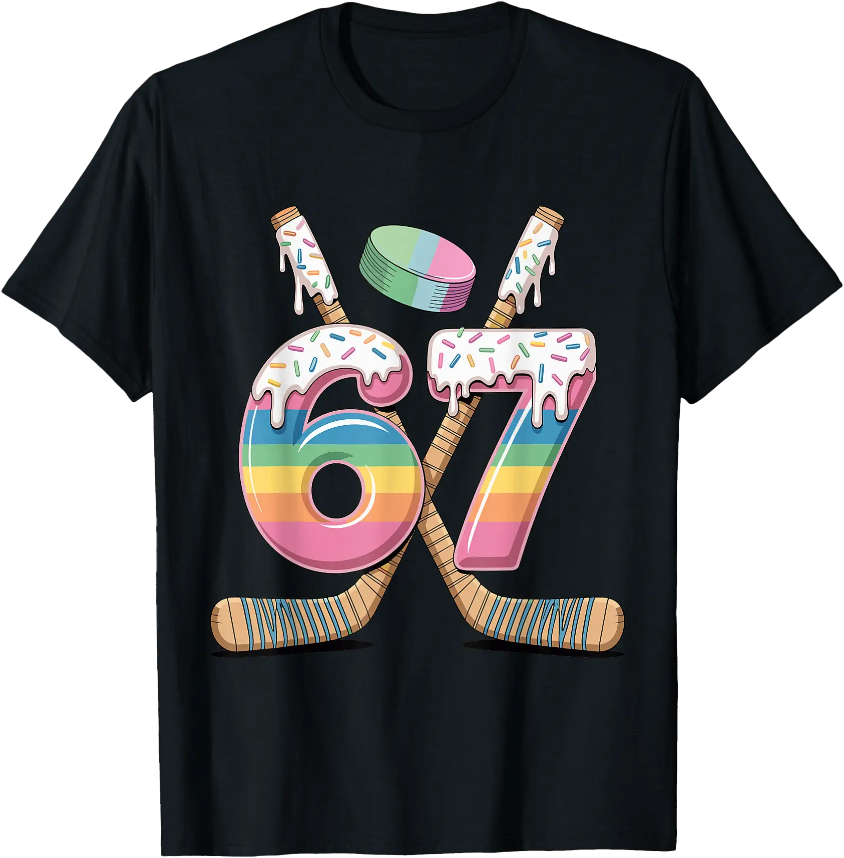 Colorful Hockey Drip Graphic T-Shirt for Fun and Stylish Playtime ...