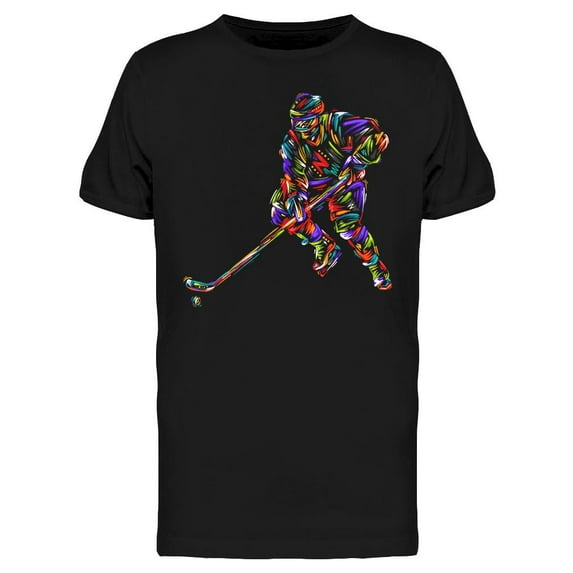 Colorful Hockey Player T-Shirt Men -Image by Shutterstock, Male Medium
