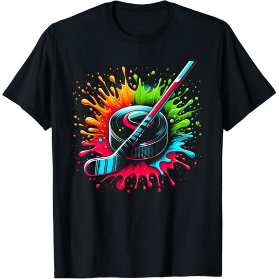 Colorful Hockey Tie Dye Color Hockey Player Sport Men Women T-Shirt Unisex Full Size S-5XL