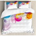 thumbnail image 1 of Colorful Home Decor Queen Size Duvet Cover Set, Abstract Art Splash Drops with Computer Digital Concept Paintbrush Effect, Decorative 3 Piece Bedding Set with 2 Pillow Shams, Multi, by Ambesonne, 1 of 3