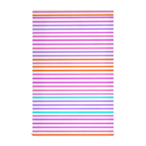Colorful Horizontal Stripes Pattern Decorative Waffle Towel Kitchen Dishcloth 28x18in Multi-Use Tea Towel