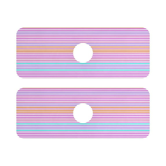 Colorful Horizontal Stripes Pattern Quick Dry Silicone Algae Faucet Pad 14.7x5.4in 2 Pack Absorbent Mat for Kitchen Sink, Bathroom Countertop