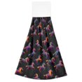 thumbnail image 1 of Colorful Horses Pattern Hand Towels 2 Pack Quick Dry Velvet Soft with Velcro Kitchen Bath 14x18in, 1 of 7