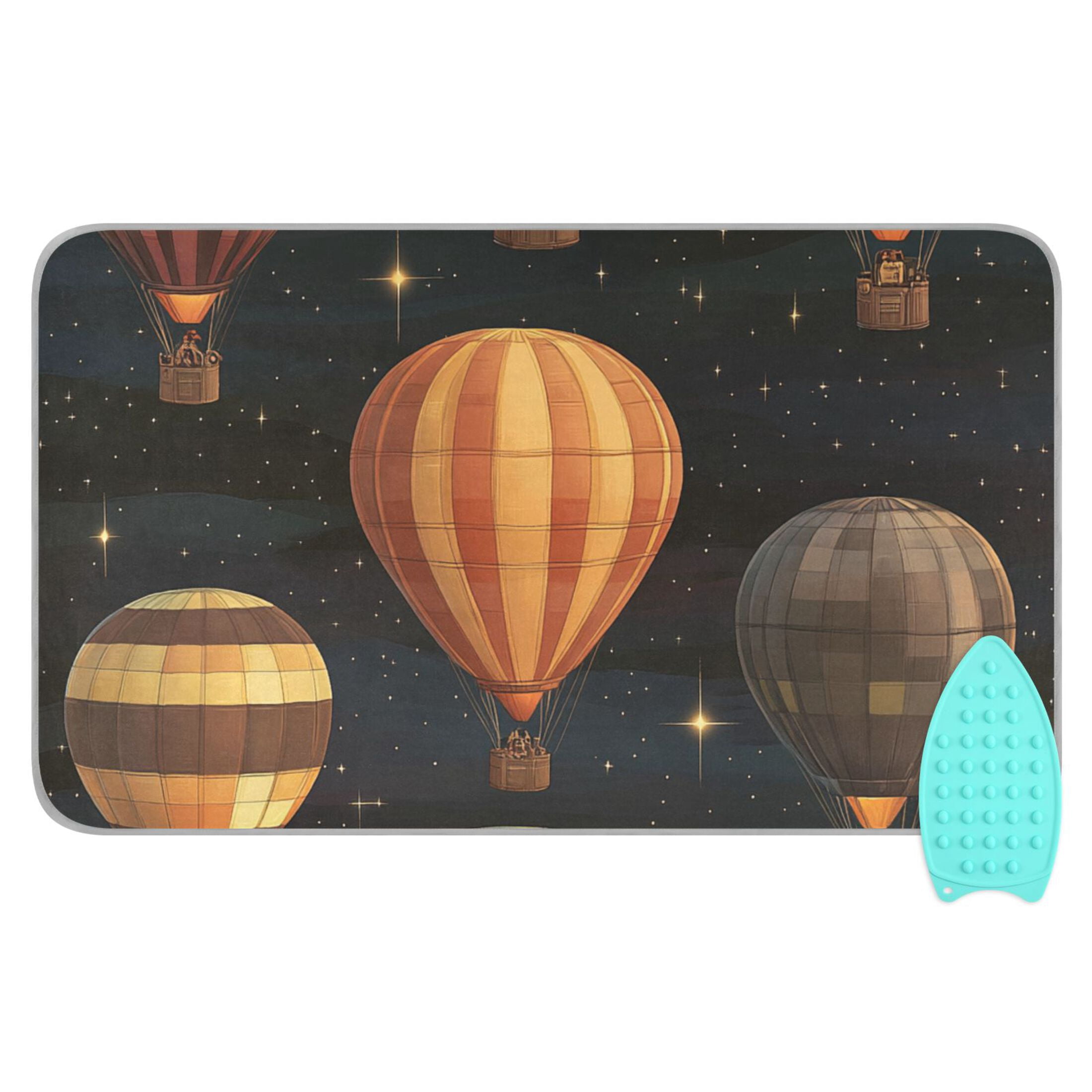Colorful Hot Air Balloon Ironing Mat Blanket for Table Top Travel Portable Ironing Board Pad 47.2x27.6 Inch