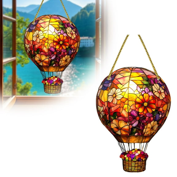 Colorful Hot Air Balloon Party Decorations, Acrylic Hot Air Balloon Garden Light, Indoor Window Decoration, Hanging Art for Birthday Wedding Graduation