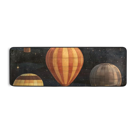 Colorful Hot Air Balloon Runner Rug for Hallways Kitchen Non Slip 2'x 6' Washable Hall Carpet for Bedroom Entryway Laundry Room