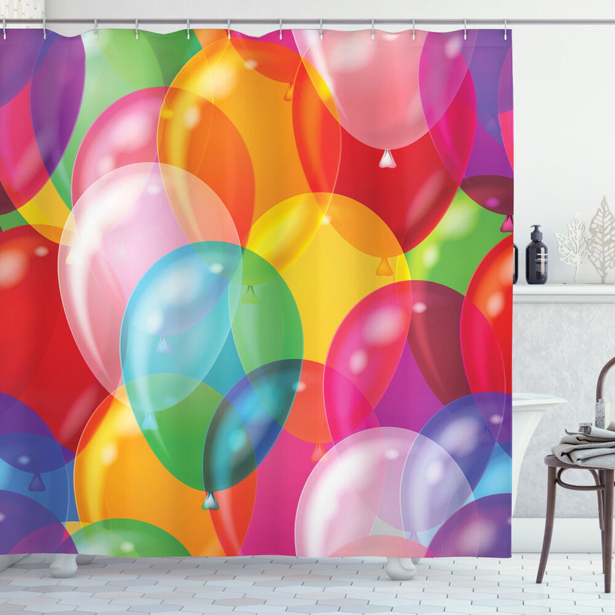 Colorful Hot Air Balloon Shower Curtain Brighten Your Bath with Fun