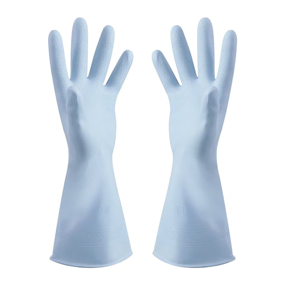 Colorful Household Gloves with Cotton Liner & Non-slip Grip, Water Resistant Reusable Dish Washing Rubber Gloves, PVC Unlined Kitchen Cleaning Gloves with Latex Free, Reusable Dishwashing Gloves