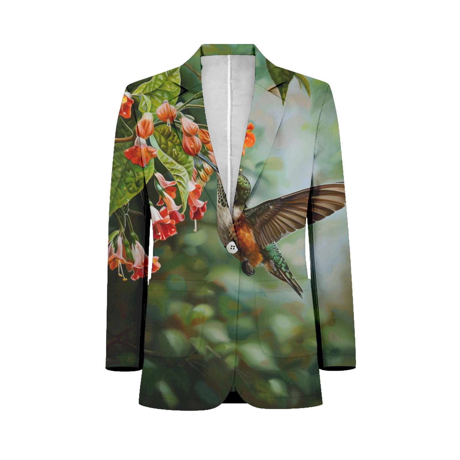 Colorful Hummingbird And Flowers Men Blazers Slim Clothing Summer ...