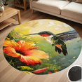 thumbnail image 1 of Colorful Hummingbird And Flowers Round Carpet Living Room Bedroom Home Decoration Coffee Table Mat Lounge Rug Chair Mats, 1 of 5
